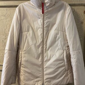 Prada Cream Puffer Jacket with High Collar